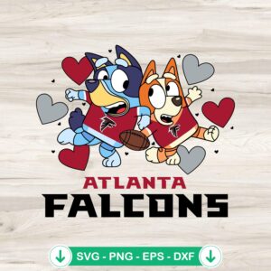 Bluey Atlanta Falcons Hearts svg file for cricut svg cutting file