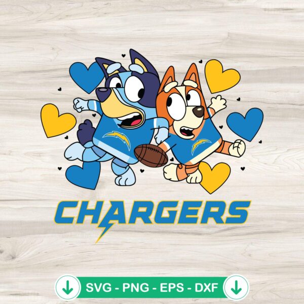 Bluey Chargers Hearts SVG file for Cricut cutting machine