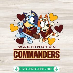 Bluey Washington Commanders Hearts SVG file - cricut svg cut file