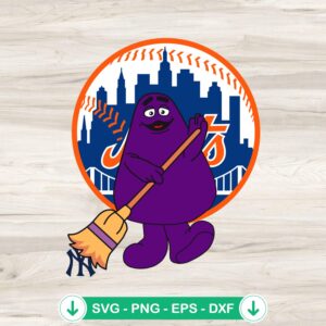New York Mets Grimace Sweep SVG file for Cricut cutting