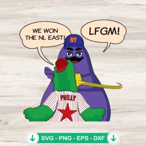 Mascot Mets Beat Phillies 2024 svg file, cricut svg cut file