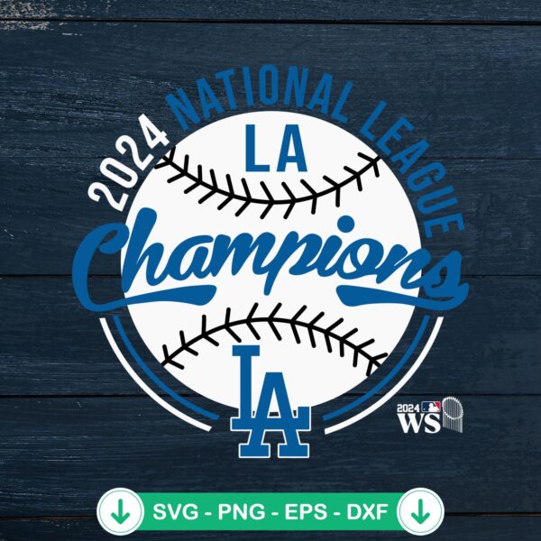2024 National League Champions SVG file for Los Angeles Dodgers