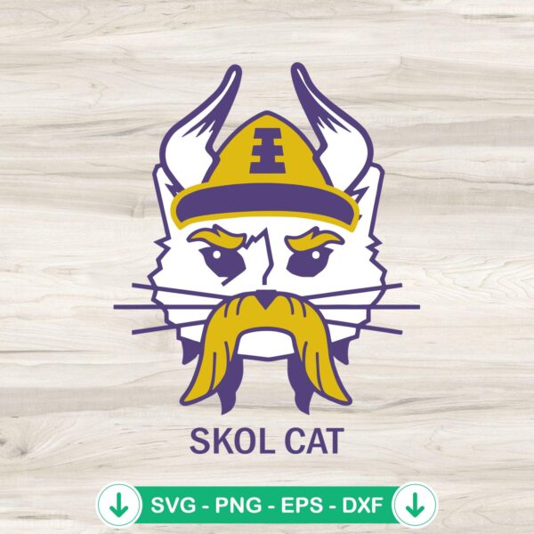 Minnesota Vikings 2024 Skol Cat svg file for cutting machine