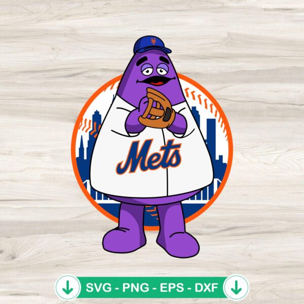New York Mets Grimace Baseball SVG file for Cricut cutting file