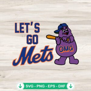Grimace Let's Go Mets SVG file for Cricut cutting