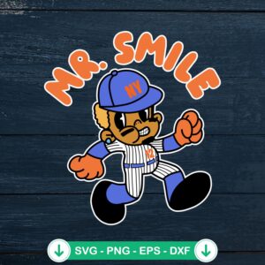 Mr. Smile New York Mets cartoon SVG file for cutting machines