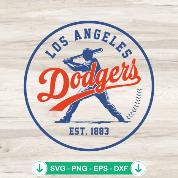 Los Angeles Dodgers Est 1883 SVG file for Cricut cutting