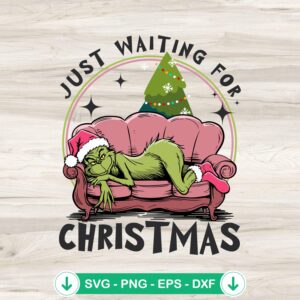 Santa Grinch On Sofa SVG file for Cricut cutting machine