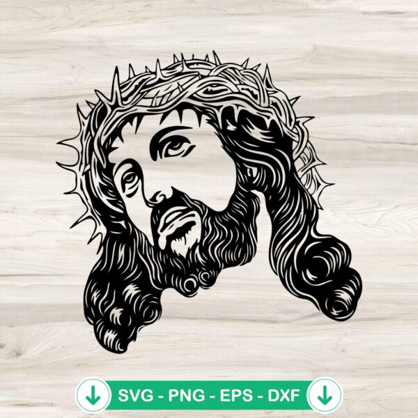 Jesus Christ face SVG cut file for Cricut and DIY projects