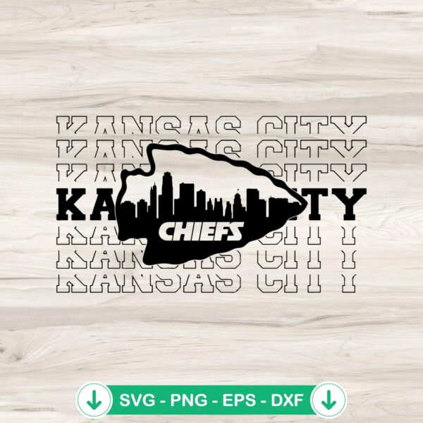 Kansas City Chiefs Skyline SVG file for cutting machines
