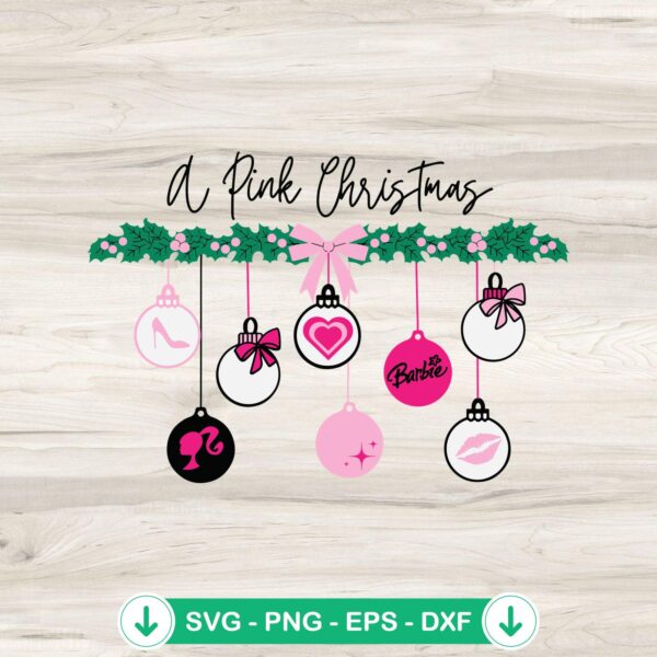 Barbie A Pink Christmas SVG file for cutting machines