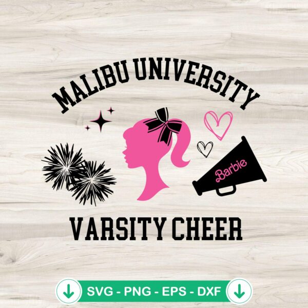 Barbie Malibu University Varsity Cheer SVG file for cutting machine