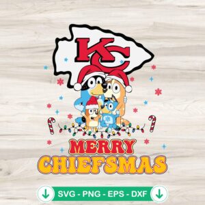 Merry Chiefsmas Bluey Family SVG file for cutting machines