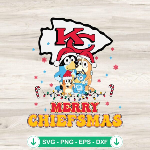 Merry Chiefsmas Bluey Family SVG file for cutting machines