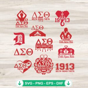 Delta Sigma Theta Logo Bundle SVG file for Cricut cutting