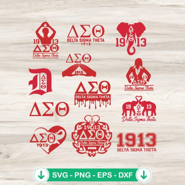Delta Sigma Theta Logo Bundle SVG file for Cricut cutting