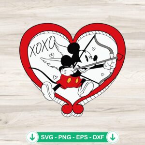 Mickey Cupid Valentine SVG file for Cricut cutting machine
