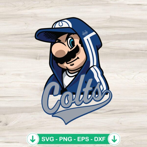 Super Mario Indianapolis Colts Football SVG file for Cricut
