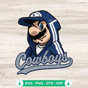 Super Mario Dallas Cowboys SVG file for cricut cutting machine