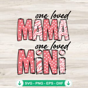 Vintage One Loved Mama SVG file for cutting machines
