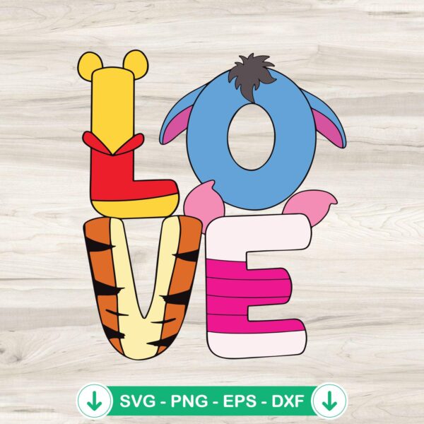 Winnie The Pooh Love SVG file for cutting machine