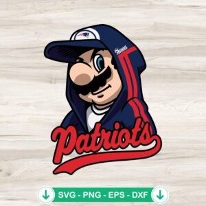 Super Mario New England Patriots SVG file for cutting machines
