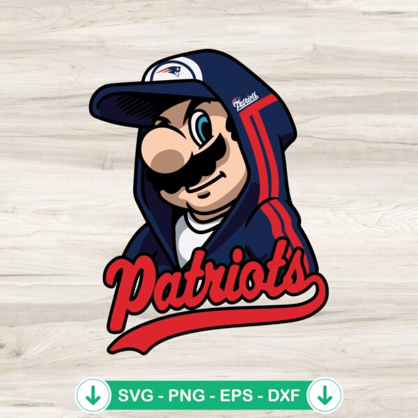Super Mario New England Patriots SVG file for cutting machines