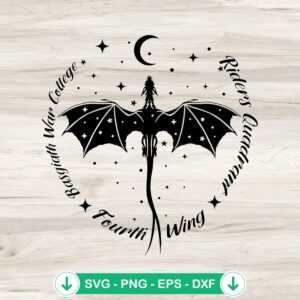 Fourth Wing Dragon quotes SVG file for cutting machines