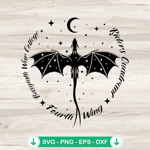 Fourth Wing Dragon quotes SVG file for cutting machines