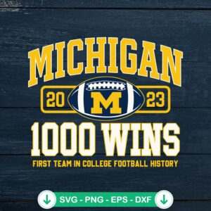 Michigan 1000 Wins football SVG file for Cricut cutting