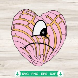 Bad Bunny Sad Heart Concha SVG file for Cricut cutting