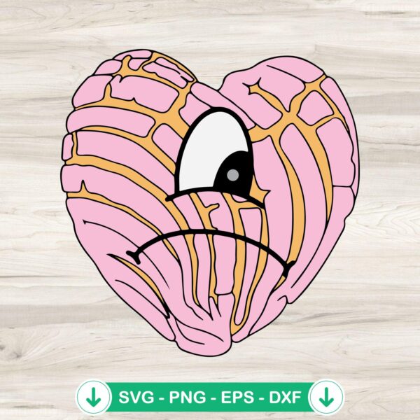 Bad Bunny Sad Heart Concha SVG file for Cricut cutting