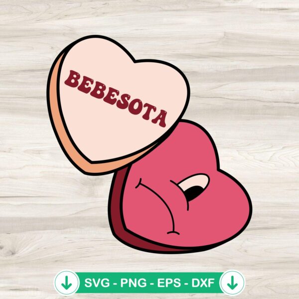 Bebesota Bad Bunny Candy Heart SVG file for cricut cutting machine