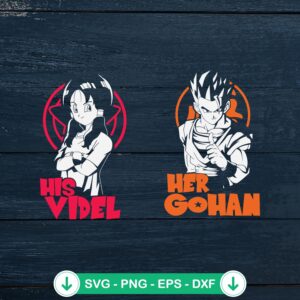 Dragon Ball Valentine SVG file for His Videl Her Gohan couple