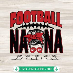Kansas City Chiefs Messy Bun Yard Line SVG file for Cricut