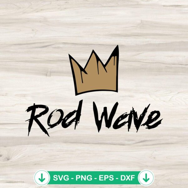 Rod Wave Crown SVG file for cutting machine compatibility