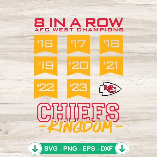 AFC West Champions KC Chiefs Kingdom SVG file for Cricut