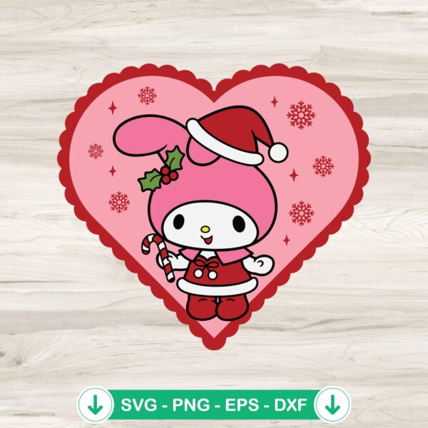 Kawaii Kitty Heart Valentine SVG file for cutting machines