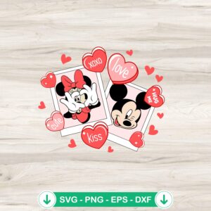 Mickey Minnie Mouse Valentine cut file, svg file for Cricut