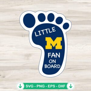 Little Michigan Fan on Board SVG file for Cricut, cutting file