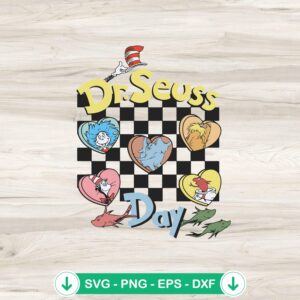 Vintage Dr Seuss Day Heart SVG cutting file for Cricut
