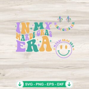 In My Mardi Gras Era Smiley Face SVG file, cricut svg cut file