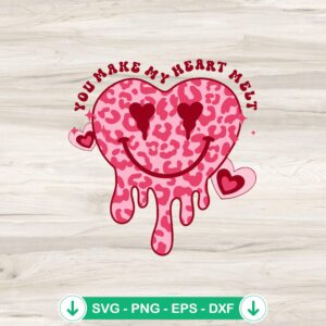 Leopard heart SVG file, Valentine smiley face cutting file