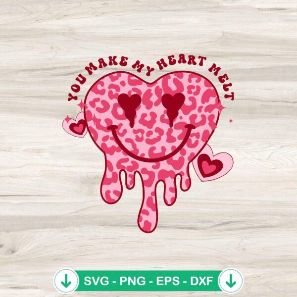 Leopard heart SVG file, Valentine smiley face cutting file