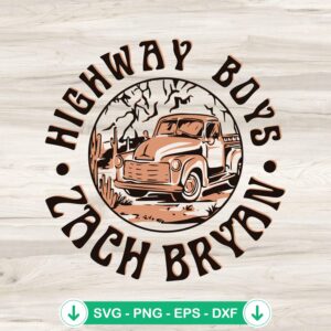Highway Boys Zach Bryan SVG file for cricut cutting machine