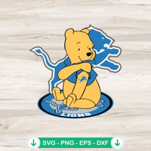 Winnie The Pooh Detroit Lions SVG file - cricut svg cut file