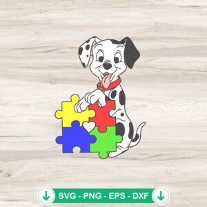 101 Dalmatian Dog Autism Awareness SVG file for cutting machines