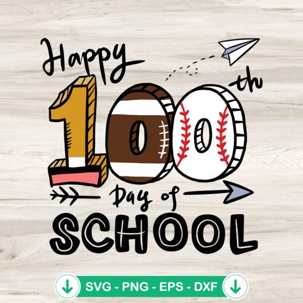 Happy 100 Days of School SVG file for Cricut cutting machine