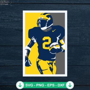 Blake Corum Michigan Wolverines SVG cut file for Cricut