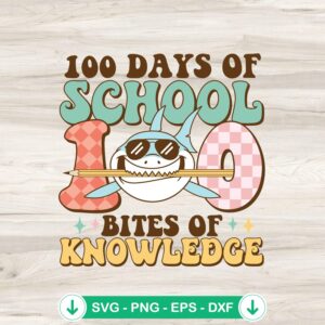 Baby Shark 100 Days Of School svg file for cricut cutting machine